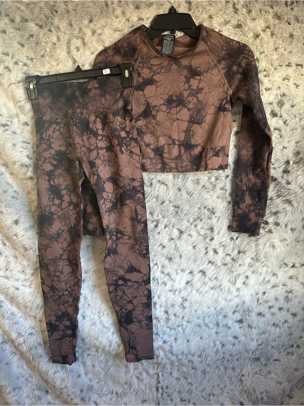 101. Pink active set bundle 2pc brown xs/s nwot